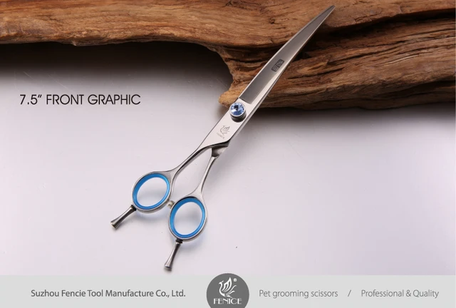 Fenice 7.5インチプロフェッショナルグルーミングハサミローズゴールドカーブシアー用犬子犬テディ日本440C : Fenice Peak 7.5インチ プロフェッショナル 犬用