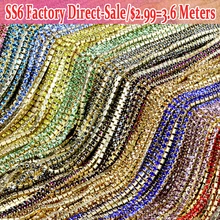 Lowest Price SS6 All Colors Rhinestones in craft Clear Crystal strass termoadhesivos Sewing On Chain For Caking decorations