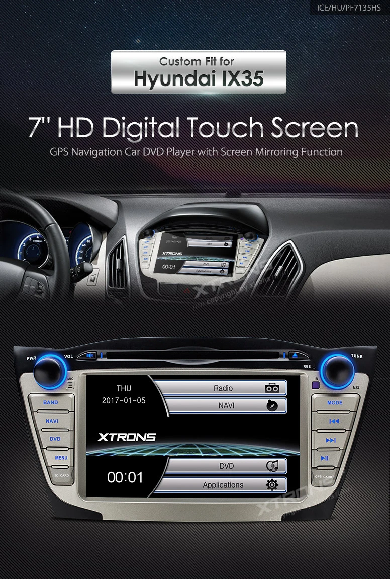 Discount 7" Special Car DVD for Hyundai ix35 2009-2015 & Hyundai Tucson 2009-2015 with Android Mirror Link Support 1