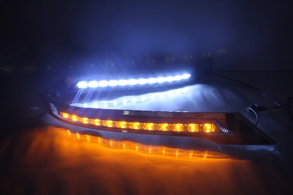 

RQXR LED daytime running light for for toyota vellfire 2013-15 with yellow turn signal