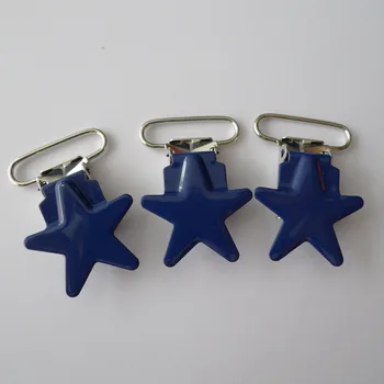 

25pcs 1'' 25mm #MD7 Navy Blue Enamel Star Suspender Clips