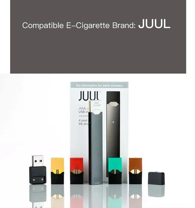 Новейшее универсальное совместимое зарядное устройство для электронных сигарет JUUL 1500 мАч 8 раз зарядка для вашего JUUL каждый раз
