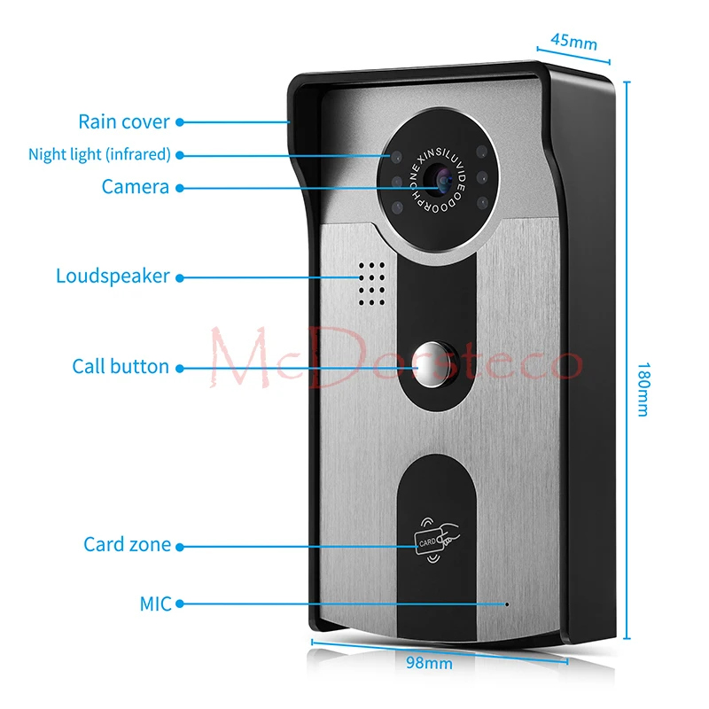 7 inch Video Door Phone Doorbell Home Security Intercom System RFID IR Night Vision Camera Door Bell System Home Security 7 inch Video Door Phone Doorbell Home Security Intercom System RFID IR Night Vision Camera Door Bell System Home Security