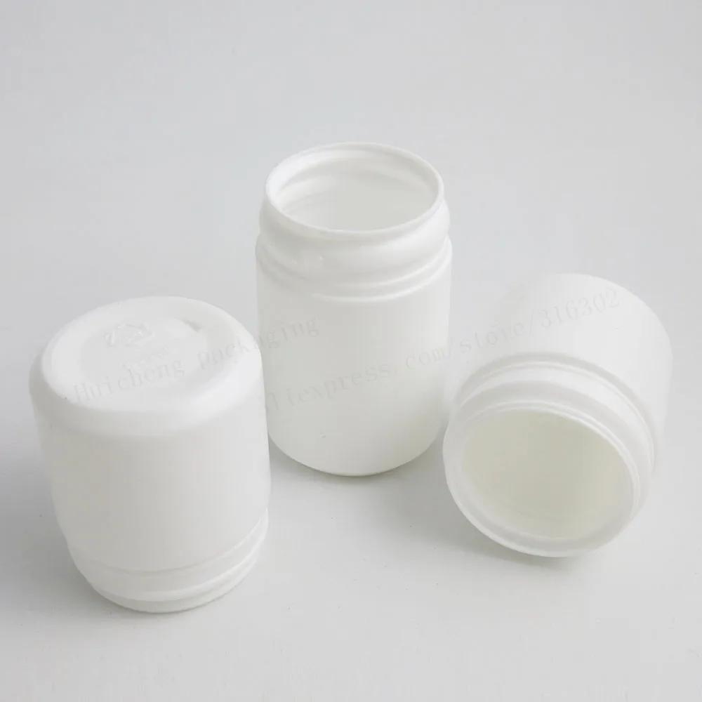 50pcs  50ml 70ml 80ml  HDPE Solid white pill bottle w/tearing cap hard plastic PE medical grade  hinge Top Medical Bottle
