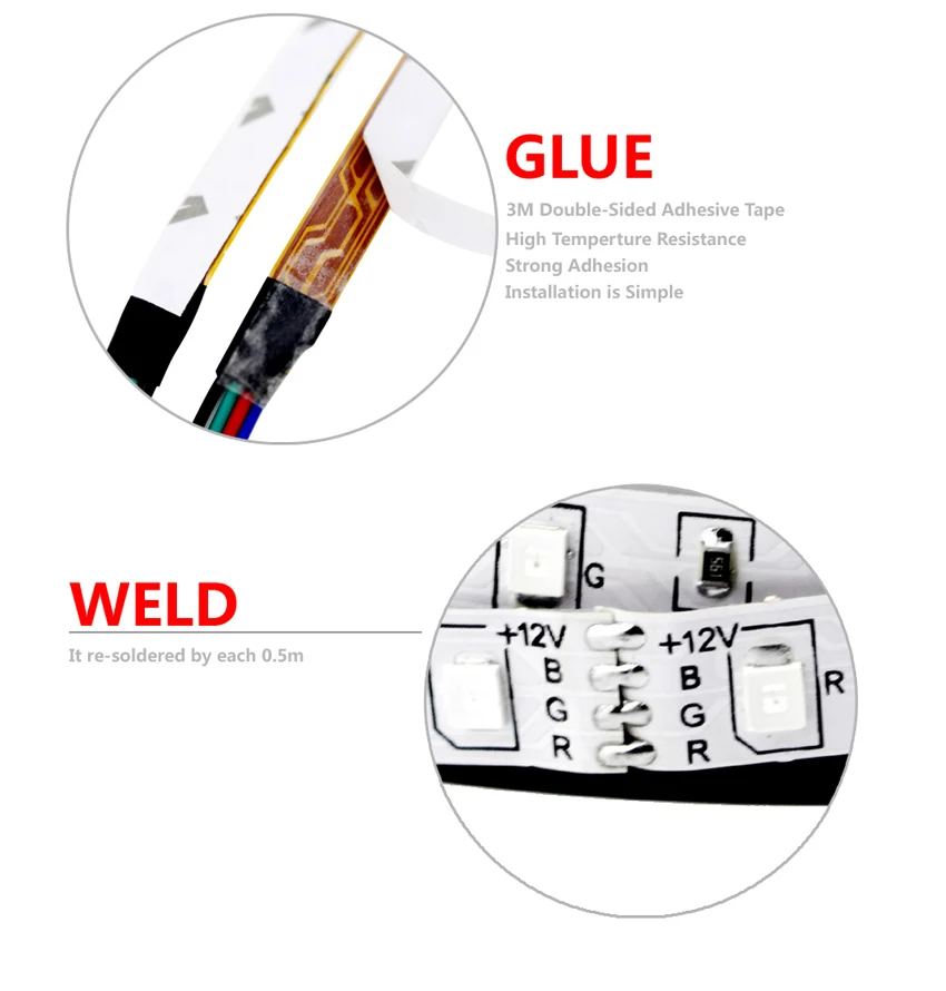 12 В светодио дный полосы света 5 м 10 м Rgb светодио дный ленты 60 шт./м SMD 2835 Rgb полосы 12 В Водонепроницаемый светодио дный Ги