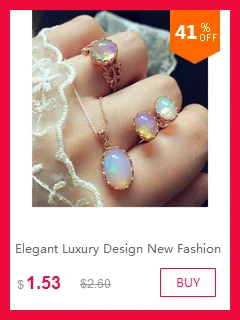 Elegant Luxury Design New Fashion Gold Filled Opal Pendant Necklace Stud Earrings Ring Jewelry Sets Women 3pcs Jewelry Sets