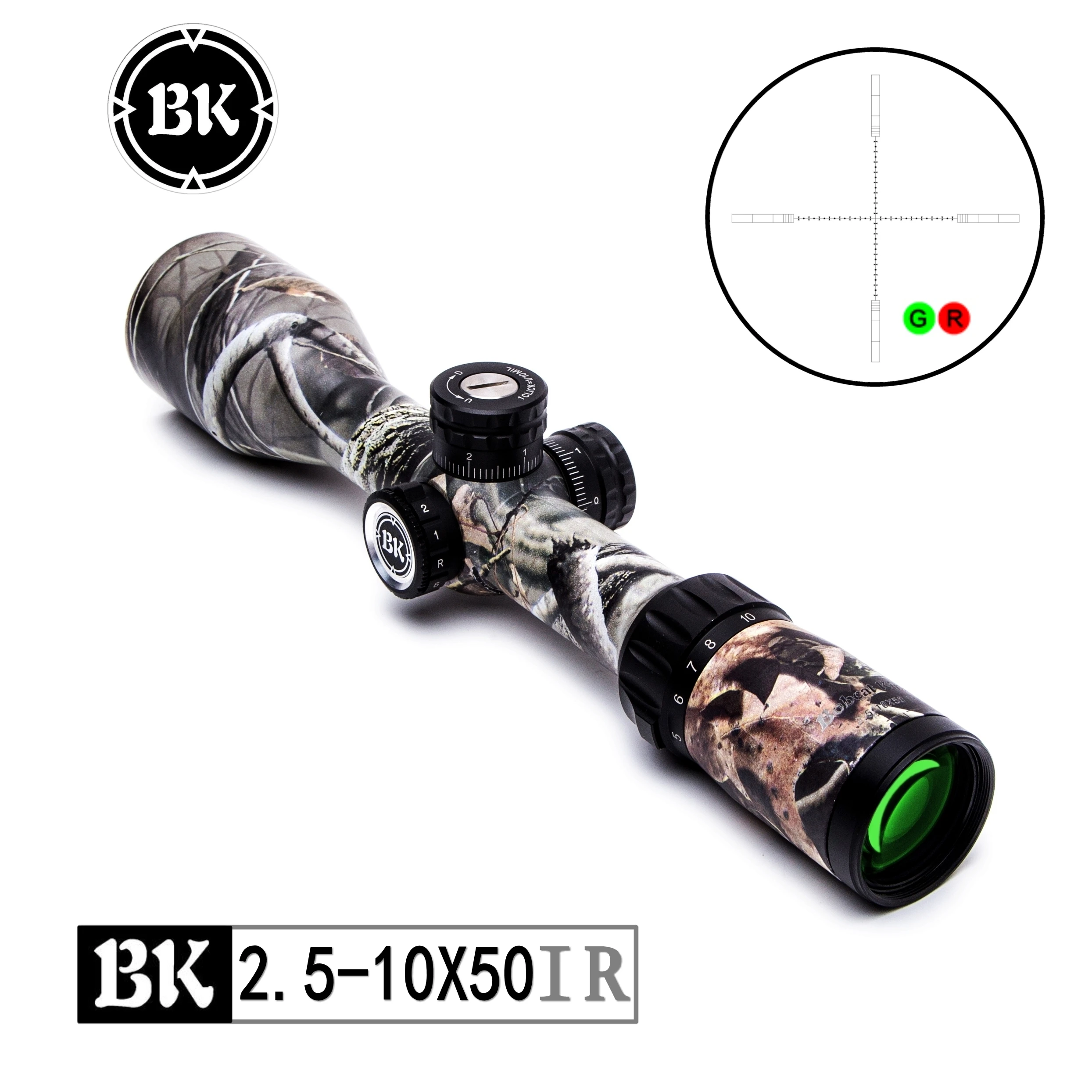 Bobcat King Optics BK 2,5-10x50 IR диаметр короткий оптический прицел с подсветкой охотничий прицел со стеклом Улучшенная сетка быстрый фокус