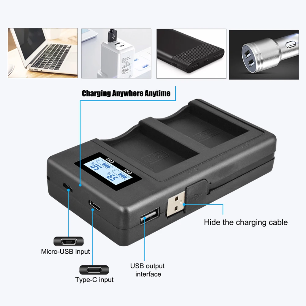 

PALO fast charge LCD USB smart LP E12 battery charger for LPE12 LP-E12 battery Canon EOS M M10 M50 M100 100D Kiss X7 SL1 camera