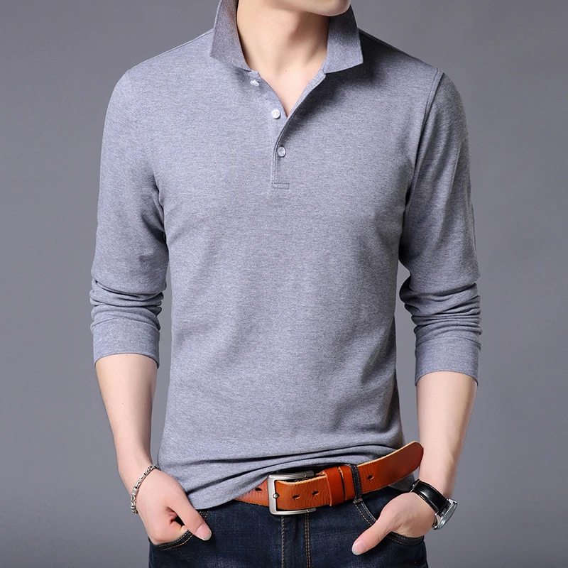 2021 Новая модная брендовая рубашка поло мужская хлопковая приталенная с длинным