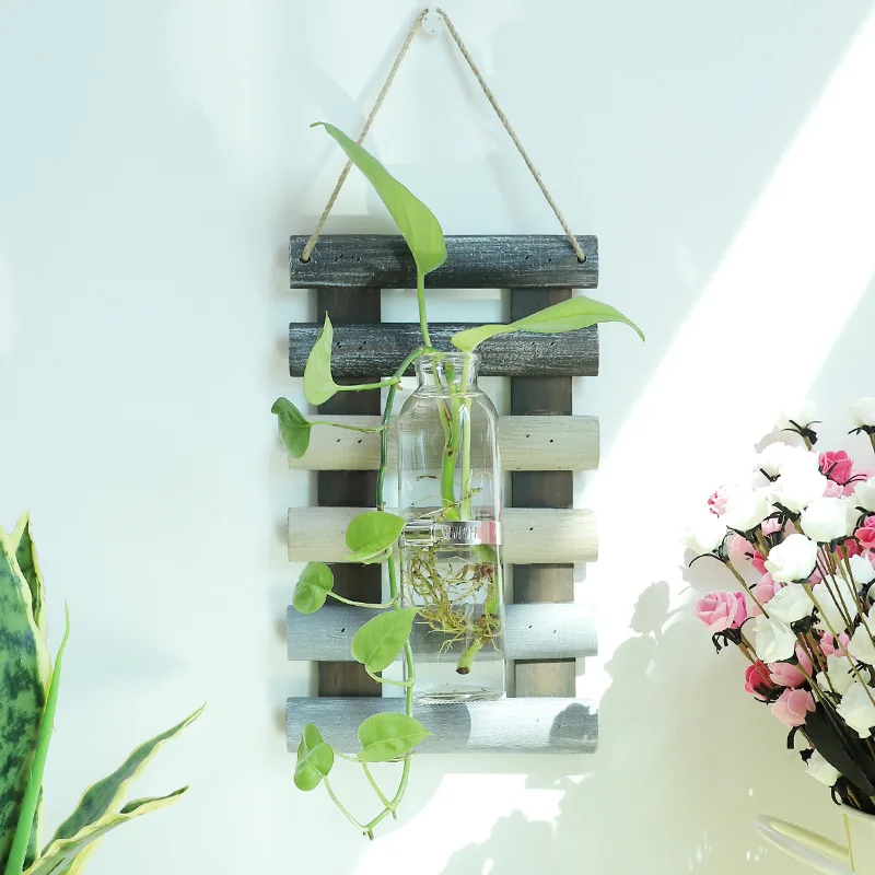 

American Country Spell Color Board Hydroponic Wall Hanged Vase Contemporary Adornment Vase Lives Porch Sitting Room Wall Hanged