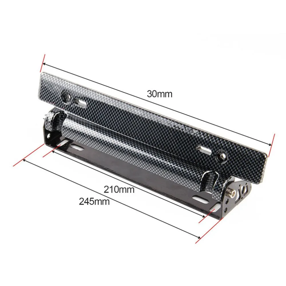 

Universal Adjustable License Plate Frame Power Racing License Plate Frames Frame Tag Holder Carbon Fiber Car-styling Hot New