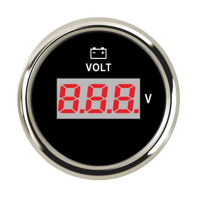 Marine Boat Voltmeter Gauge 52mm Digital Voltage with Backlight 832V