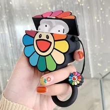 Прекрасный 3D Подсолнух для airpods 1 2 защитный чехол Apple беспроводная Bluetooth гарнитура Мягкий Силиконовый Чехол ударопрочный