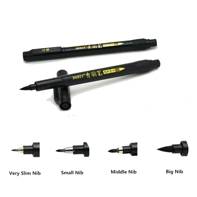 

1pc Calligraphy Pen Multipurpose Painting Writing Brush Can Add Ink Pen M Size Nib School Office Supply Stationery Signature Pen
