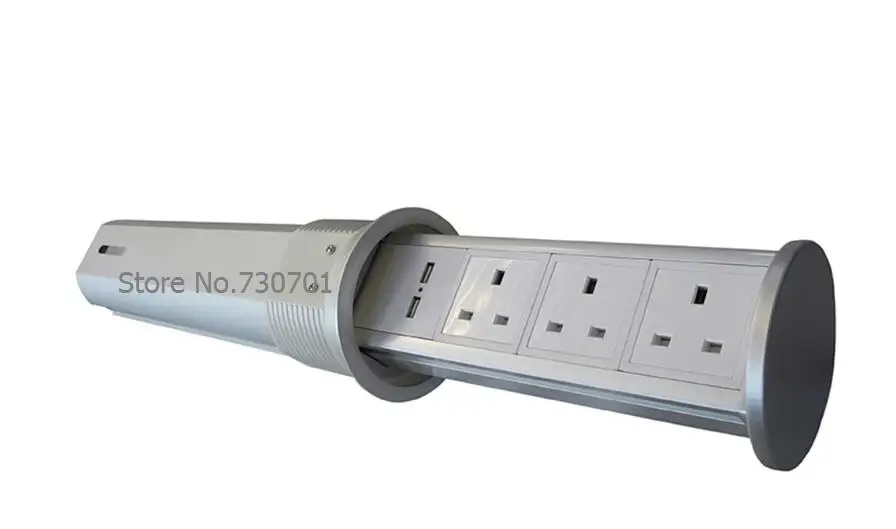 Automatic pneumatic air spring table pop up socket with 3 power and 2 charge USB table socket TUF USB CHARGING socket Automatic pneumatic air spring table pop up socket with 3 power and 2 charge USB table socket TUF USB CHARGING socket