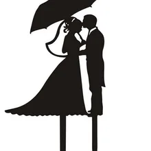 100 шт./лот, творческий целующаяся пара открытие unberlla акриловый для свадебного торта фигурки жениха и невесты; украшения для торта для вечеринки