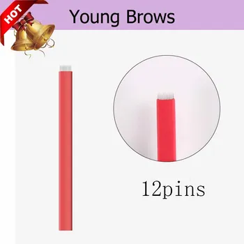 

12 Pins Flat 1.5MM Length Needles For Shading Brows 20 Pcs For Practice and Beginner Easy Control
