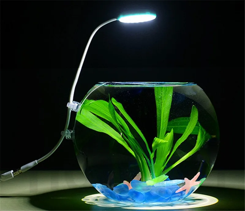 Мини-светодиодный светильник для аквариума, водное растение 6500 k, 3 w, USB зарядка, угол 360 градусов, регулируемая зарядка компьютера