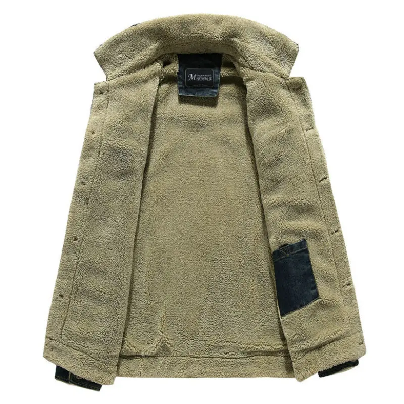 Billige VOLGINS Marke Denim Herren Jacke Herbst Winter Military Jeans Jacke Männer Dicke Warme Bomber Armee Herren Jacken Mäntel