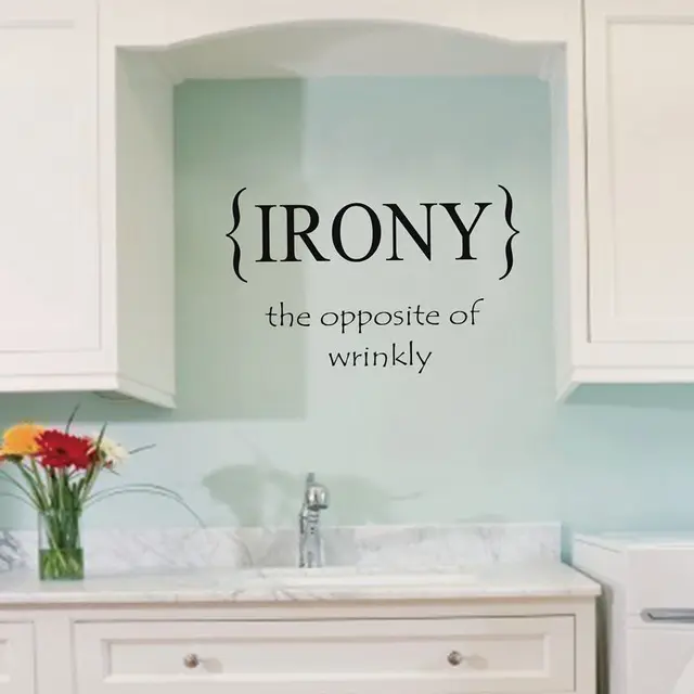 Creative Funny Laundry Room IRONY Vinyl Wall Decal Stickers Home Decor