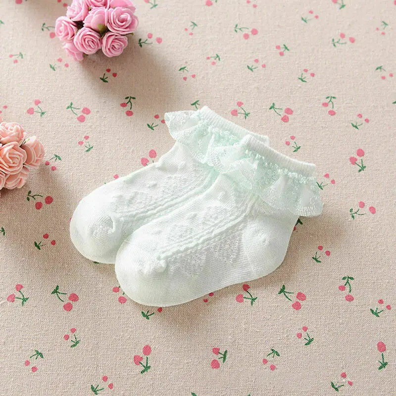 Новые красивые мягкие хлопковые кружевные короткие носки для маленьких девочек от 2 до 5 лет