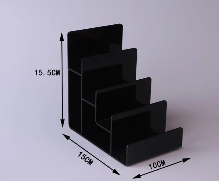 Высококачественный черный кошелек стеллаж 1-7 слоев акрил Кошелек держатель для хранения стойки очки лак для ногтей, косметические подставка держатель - Цвет: 4 Layers