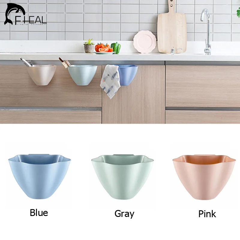 

FHEAL Trash Bins Storage Box Multifunction Kitchen Cupboard Door Hanging Garbage Cans Desktop Rubbish Organize Container Debris