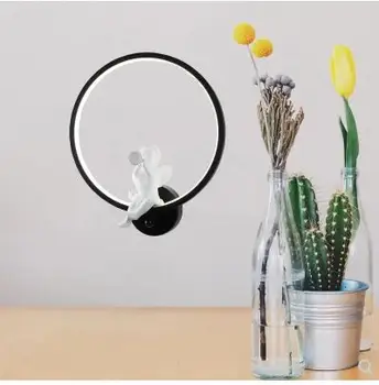 

hot sale European modern style Nordic Loft designer metal LED Round shape bird wall lamp