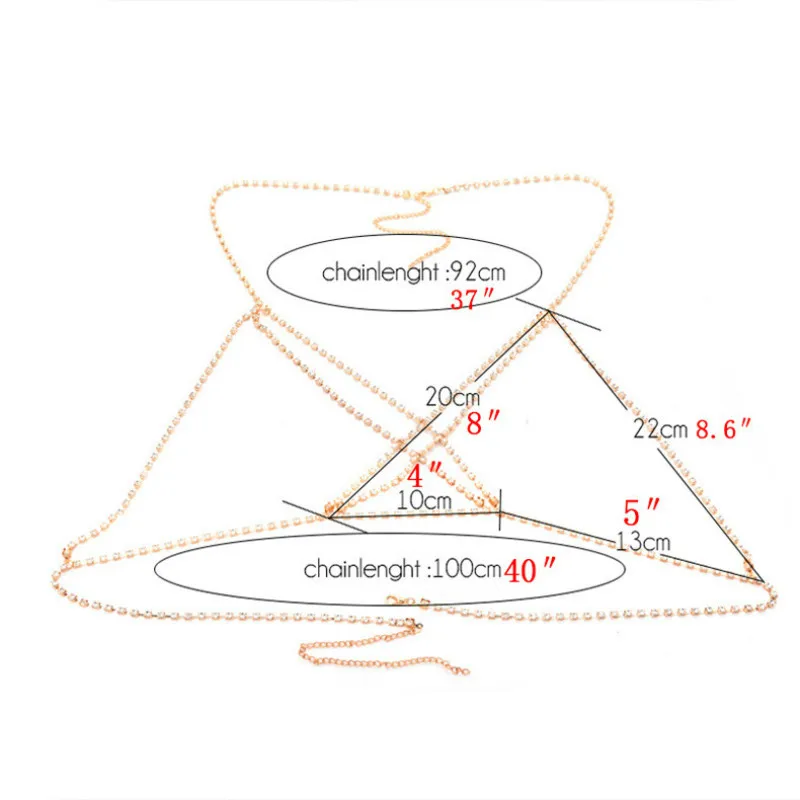 Богемная Пляжная Сексуальная цепочка на грудь для женщин, стразы, крест, грудь, цепь, сияющий кристалл, бюстгальтер, ожерелье, колье, ювелирное изделие