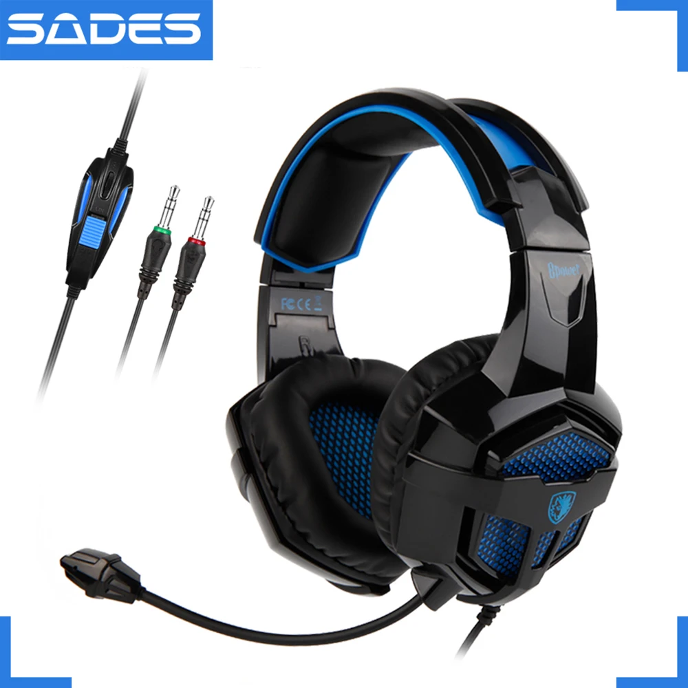 Koop SADES BPOWER Gaming Headset 3.5mm Stereo Geluid Muziek hoofdtelefoon voor Xbox One PS4 PC Laptop mobiele Gamer