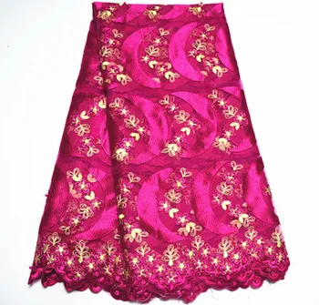 

New Arrival African Lace Fabric With Stone High Quality Red France Cord Lace Guipure Lace Fabric For Nigerian Beaded Lace Fabric