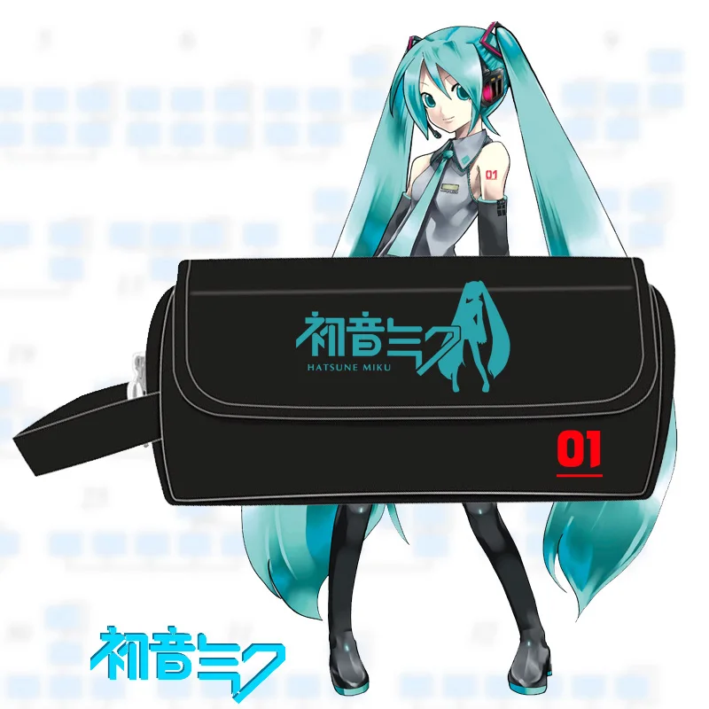 Hatsune Miku кавайный чехол для карандаша для девочек, маленькие школьные сумки, милые рождественские подарочные сумки, Холщовая Сумка для мелочи, мультяшная косметичка