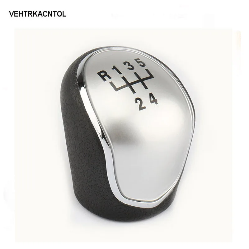 VEHTRKACNTOL Silver 5 Speed Manual Transmission Gear Shift Knob For