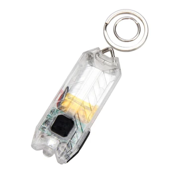 

2 Modes 45LM Keyring Light Outdoor Rechargeable Torch Compact Tube Keychain Flashlight USB Charging Mini Lamp Portable Led