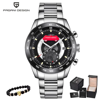 

Pagani Fashion casual Band Men's Sports Watch Waterproof Top Military Male wristWatch Business stainless steel Relogio Masculino