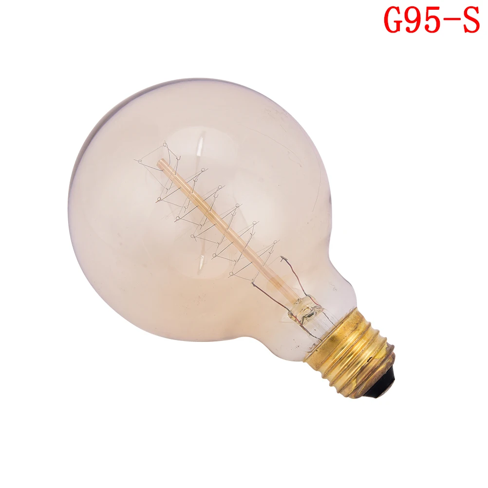 Марочные шарики Edison g80/g95/g125 220 V E27 лампы накаливания 40 Вт накаливания Ретро электрическая лампочка эдисона для подвесной светильник украшения - Цвет: G95-S