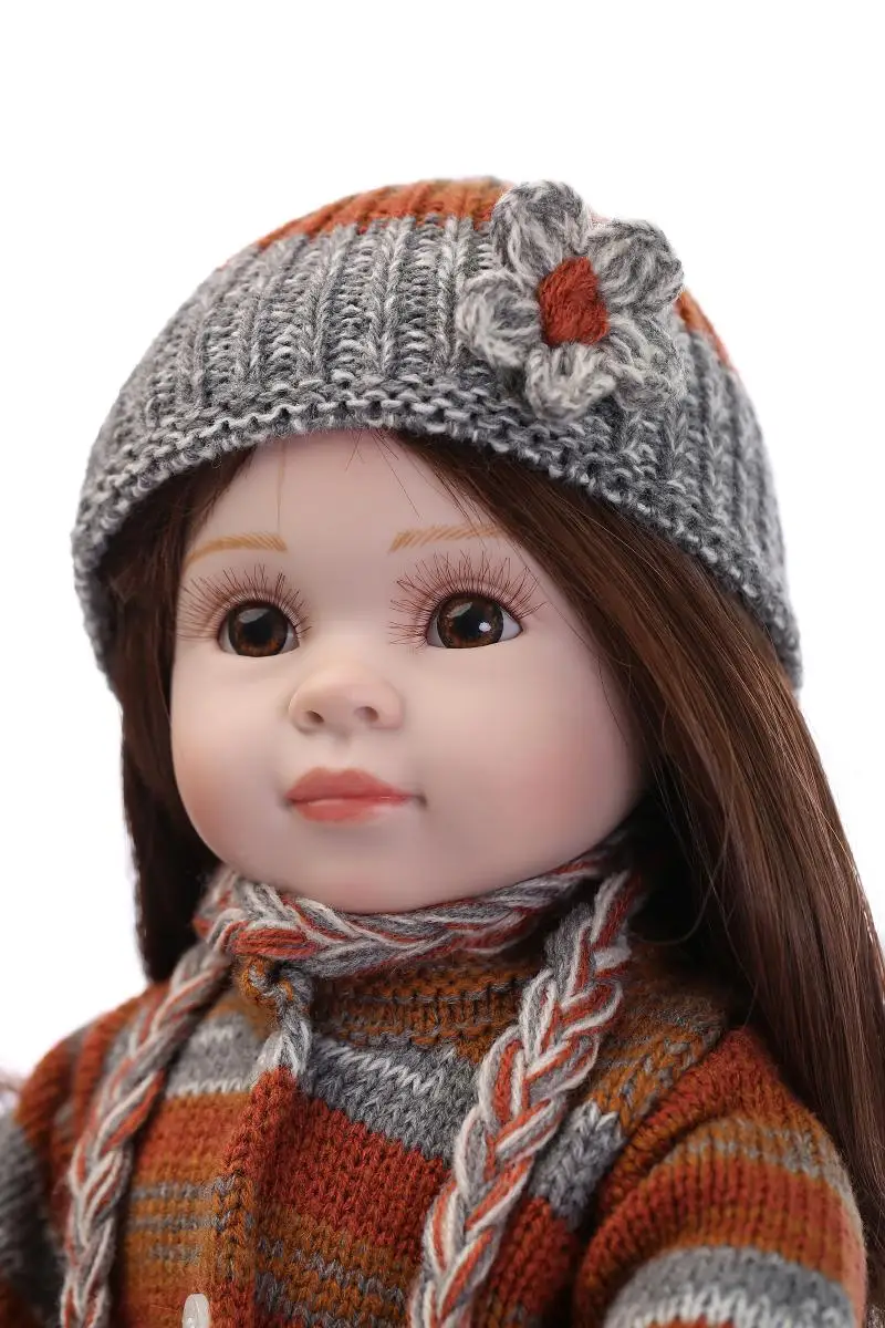 Силиконовые реборн детские мягкие тела boneca живые куклы 18 ''45 см Американская девочка куклы принцесса игрушки для девочек brinquedos Длинные