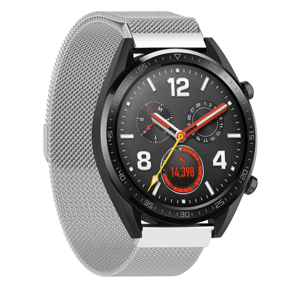 Роскошный браслет из нержавеющей стали для huawei Magic/Watch GT/Ticwatch Pro металлические