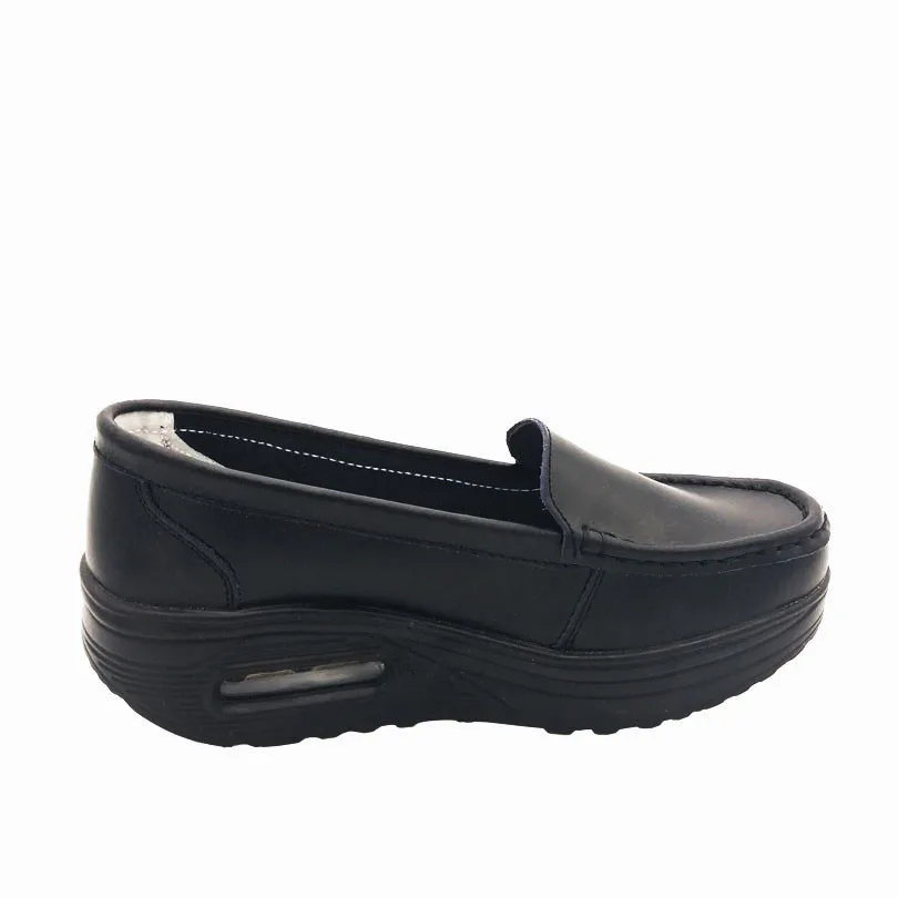 Женские туфли качели из ПУ кожи на танкетке без застежки|slip on|slip on casual shoesslip platform |