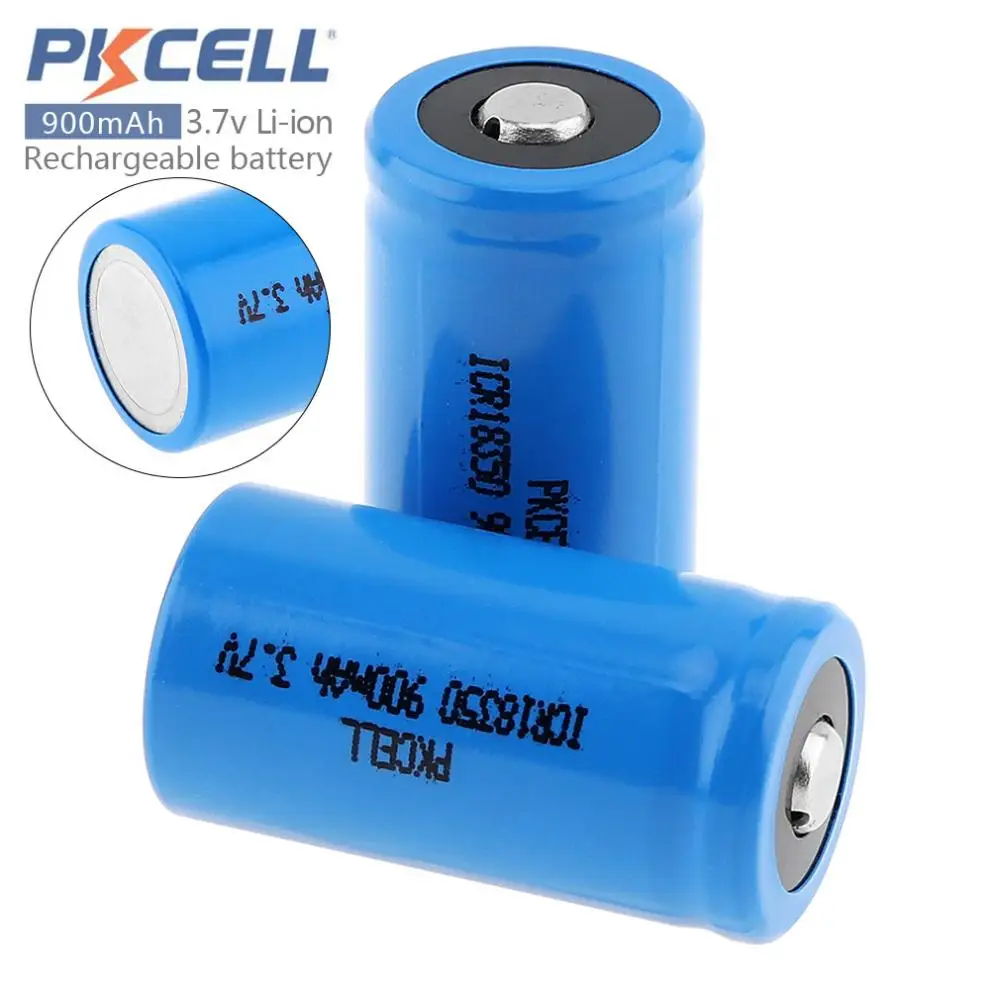 

PKCELL 2pcs ICR 18350 bateria 900mAh 3.7V Li-ion Rechargeable Battery with 1000 Cycles for Mechanical Electronic Smoke