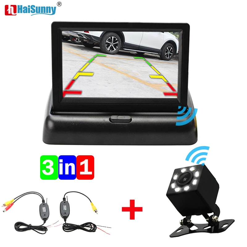 HaiSunny Car Wireless Parking Camera Monitor Video System 4.3 Inch Foldable With Rear View Kit | Автомобили и мотоциклы