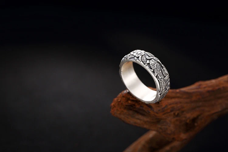 S925 стерлингового серебра ручной кольцо С ПЕРЕПЛЕТОМ античные тайские серебряные обувь для мужчин и женщин пары обруч