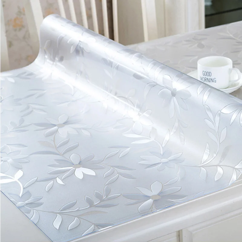 PVC Transparent Waterproof Tablecloth Home Table Cover Kitchen Oilcloth Soft Glass for Wedding Party