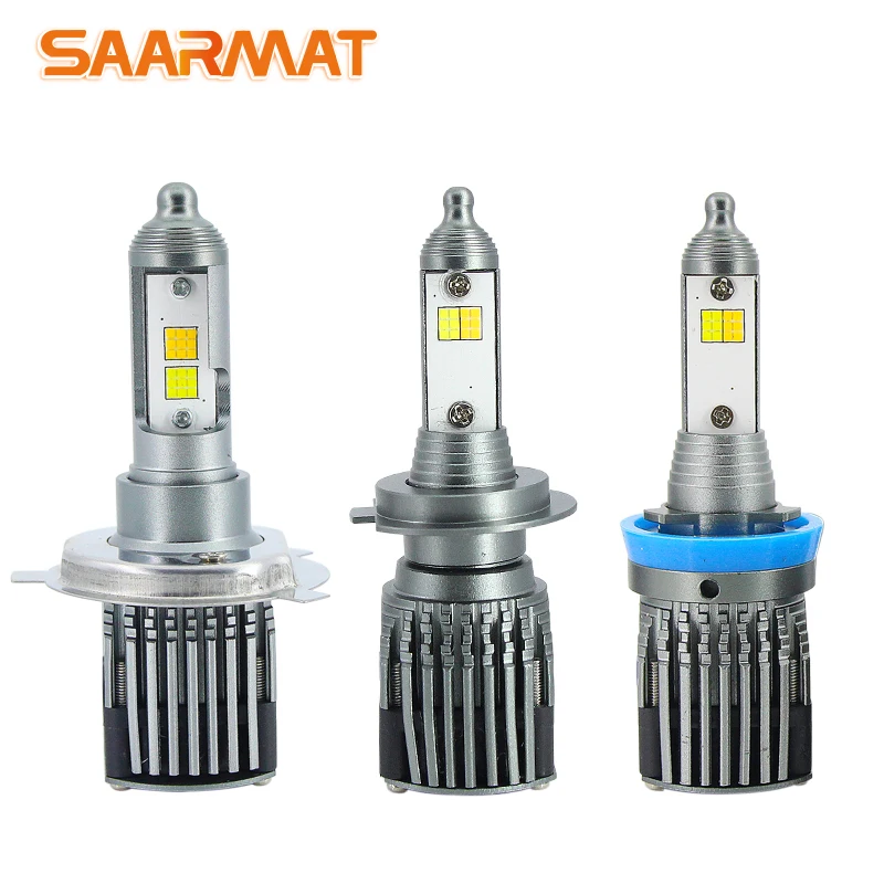 

2x Led car H7 H4 9003 HB2 Bulbs H8 H11 H10 lamps auto Led Headlights light with CSP chips 4500K amber 6000K white Dual Color 12V