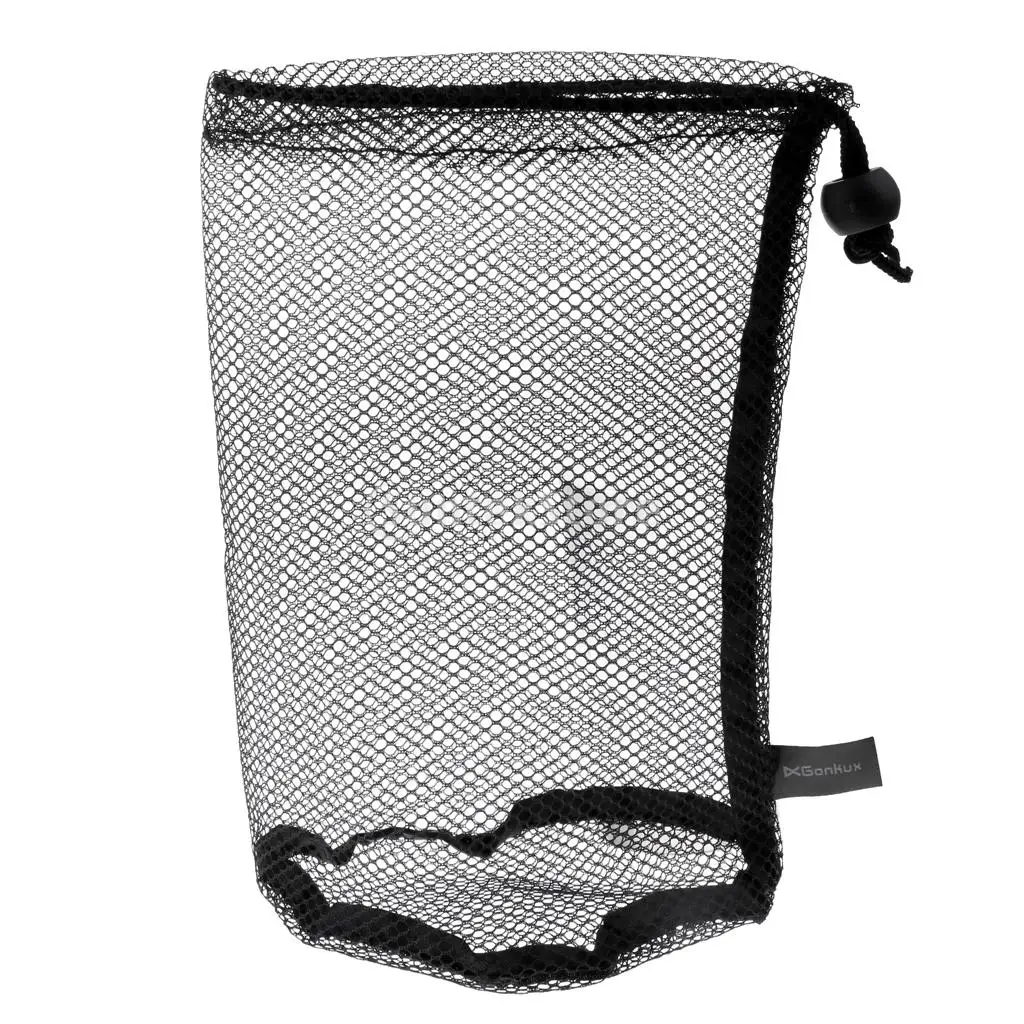 Mesh Net Golf Ball Pouch / Golf Ball Collector, Tennis Balls Storage Bag Black