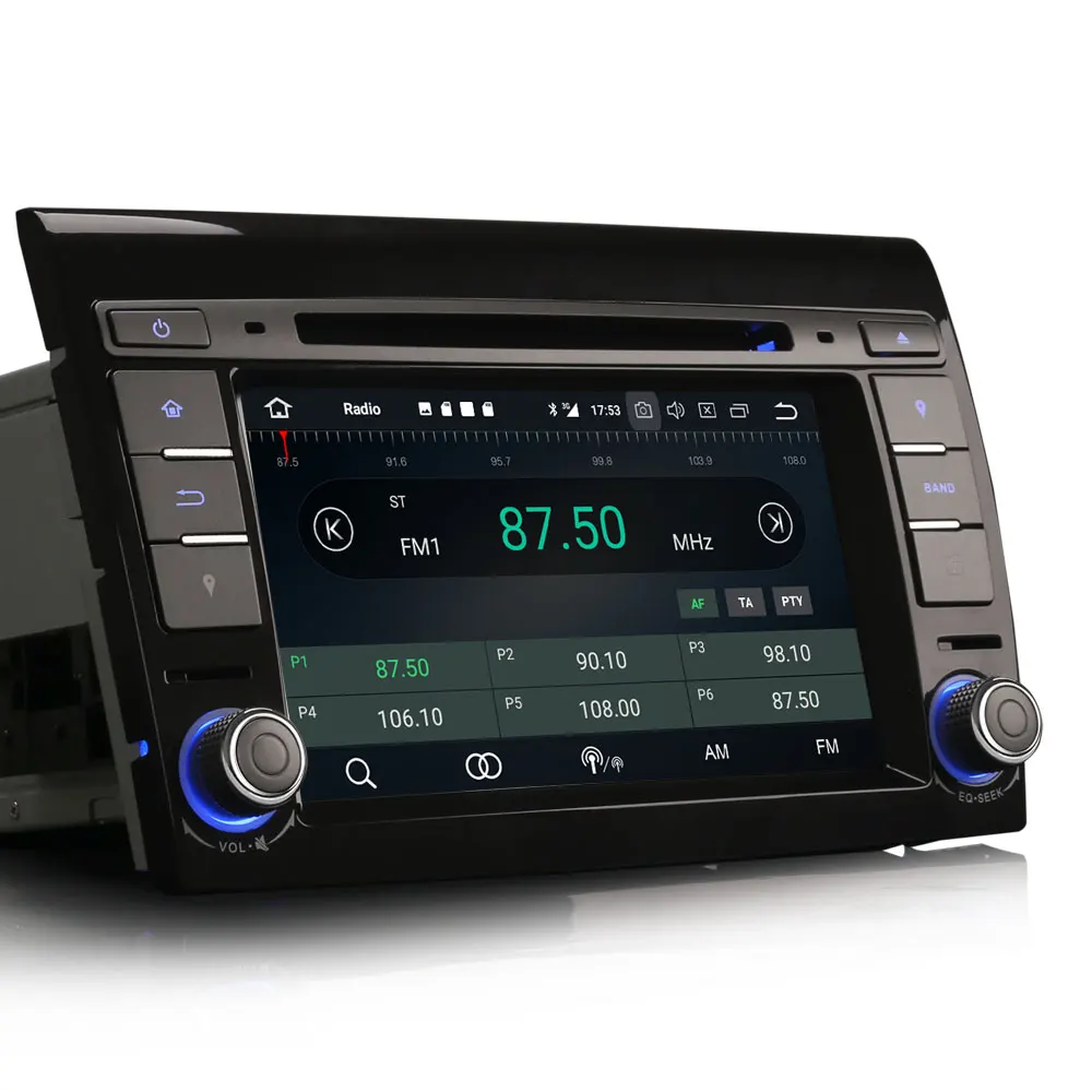 Top 7" Quad-Core Android 8.1 Oreo OS Car DVD Multimedia Navigation GPS Radio for Fiat Bravo 2007 2008 2009 2010 2011 2012 2013 2014 1