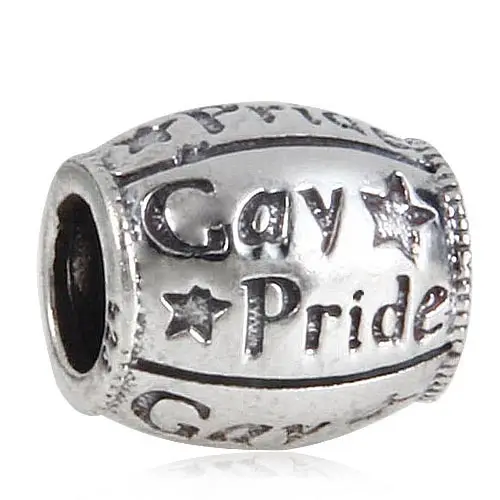 Vintage gay pride charm Bead Sterling 925 silver jewelry fit European