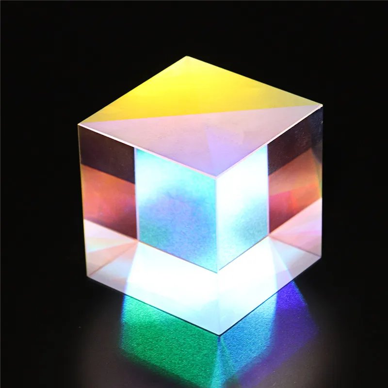 

Optical Glass Prism Cube Colorful 35x35x37mm Defective Combiner Splitter Cross Dichroic Cube RGB Prism Glass