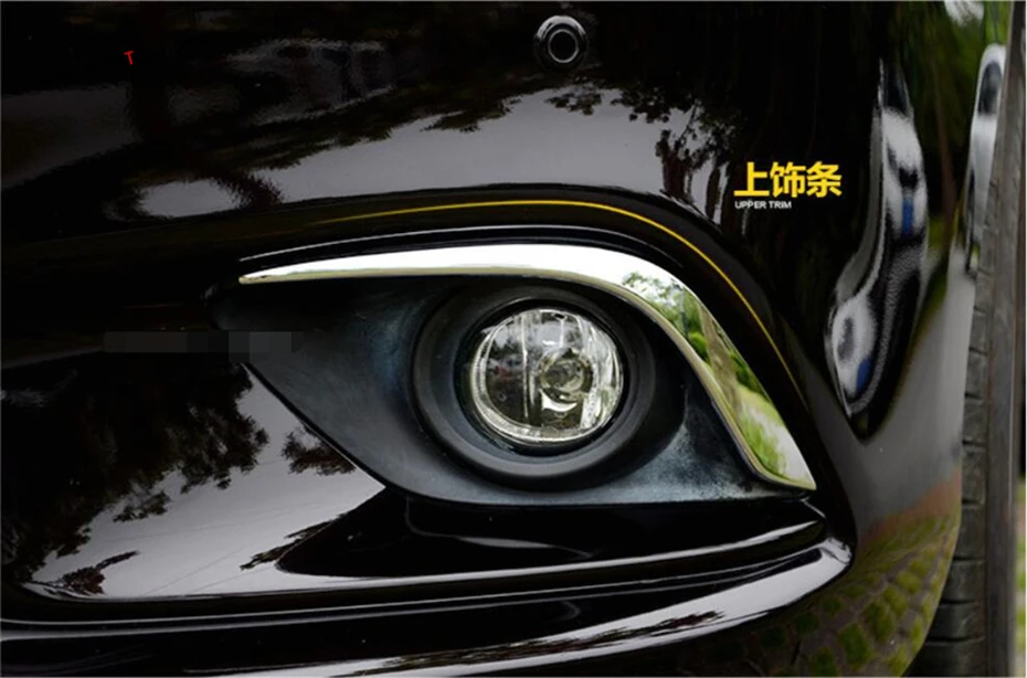 Exterior Chrome Front Fog Light font b Lamp b font Eyelid Eyebrow Cover Trim 2 Pcs