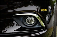 Exterior Chrome Front Fog Light font b Lamp b font Eyelid Eyebrow Cover Trim 2 Pcs